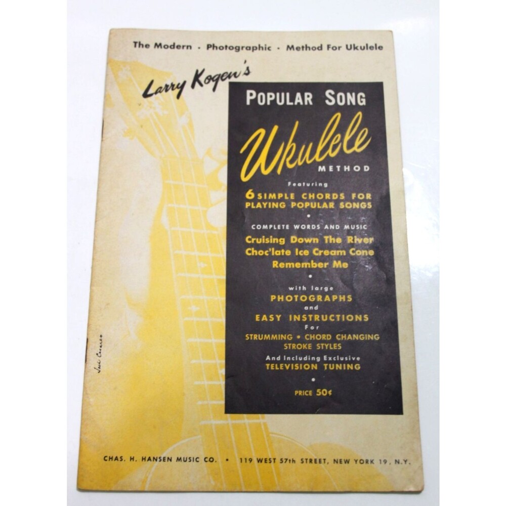 Larry Kogen Popular Song Ukulele Method 1950 Vintage Music Book Hawaiian Retro